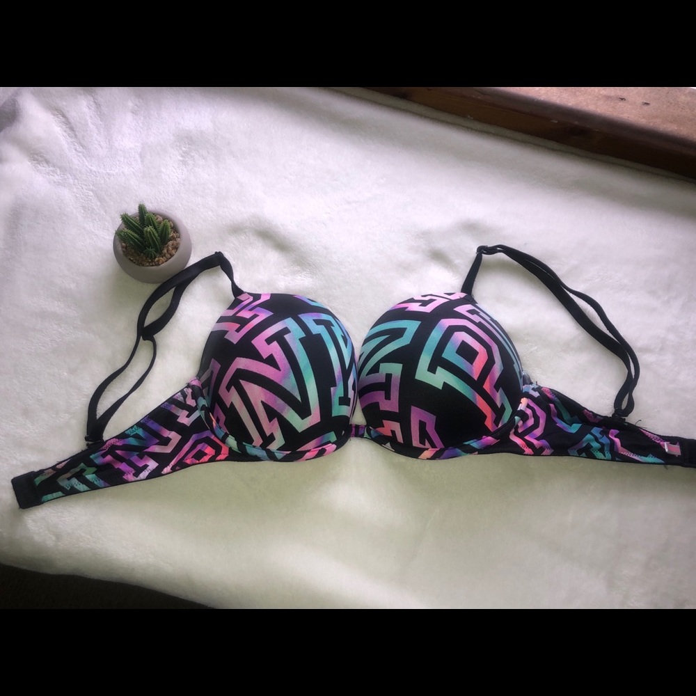 Vs pink double push up logo bra